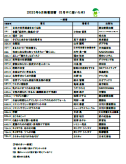 楠交流会館図書室　6月のお知らせ